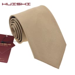 Mariage Waterproof Necktie Dress Shirt Stripe Ties For Men Light Brown Color Man's Gift Wholesale Lapel Shape Neck Ties Solid