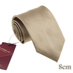 Mariage Waterproof Necktie Dress Shirt Stripe Ties For Men Light Brown Color Man's Gift Wholesale Lapel Shape Neck Ties Solid