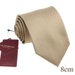 Mariage Waterproof Necktie Dress Shirt Stripe Ties For Men Light Brown Color Man's Gift Wholesale Lapel Shape Neck Ties Solid