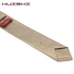 Mariage Waterproof Necktie Dress Shirt Stripe Ties For Men Light Brown Color Man's Gift Wholesale Lapel Shape Neck Ties Solid