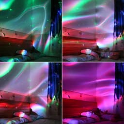 ESHINY RGB LED Rechargeable Battery Aurora Star Sky Light Laser Projector Motive Disco USB DJ Night Kids Stage Bedroom B222N8