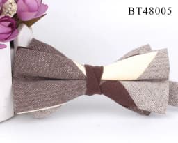 Cotton Bowtie For Groom Fashion Striped Bow tie For Men Women Beige Brown Bow knot Adult Plaid Bow Ties Cravat Groomsmen Bowties