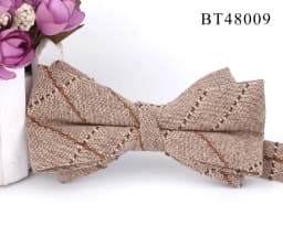 Cotton Bowtie For Groom Fashion Striped Bow tie For Men Women Beige Brown Bow knot Adult Plaid Bow Ties Cravat Groomsmen Bowties