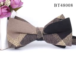 Cotton Bowtie For Groom Fashion Striped Bow tie For Men Women Beige Brown Bow knot Adult Plaid Bow Ties Cravat Groomsmen Bowties