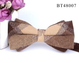 Cotton Bowtie For Groom Fashion Striped Bow tie For Men Women Beige Brown Bow knot Adult Plaid Bow Ties Cravat Groomsmen Bowties