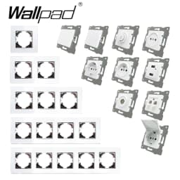 White Single Frame 16A Double French Socket 86*86mm Wallpad EU Style Wall Plug Power Outlet with Claws for Poland Belgium