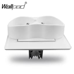 White Single Frame 16A Double French Socket 86*86mm Wallpad EU Style Wall Plug Power Outlet with Claws for Poland Belgium