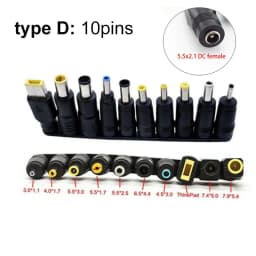 Universal 5.5mmx2.1mm DC female to Male Plug AC Power Supply Adapter Charger Tips Connector Kits for Laptop Computer Jack Sets