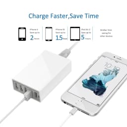 ILEPO 40W 5 USB Charger Fast Charger 5V2A Quick Charge Charger Station Dock With Cable For iPhone iPad xiaomi Kindle AU US EU KR