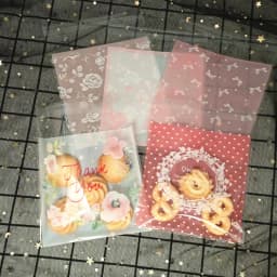 Flower Dot Bow Plastic Bag Wedding Birthday Cookie Candy Gift Packaging Bags OPP Self Adhesive Party Favors Decoration 14x14cm