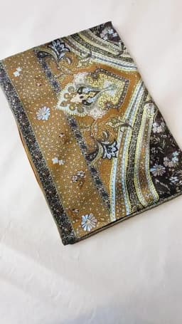 Coffee Gold 100% Mulberry Silk Women's Scarf Bandana Fashion Plaisley Style Square Scarves Hijabs Winter Brand Headscarf Foulard