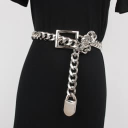 Silver Gold Metal Alloy Waist Belt Long Wide Waist Chain Punk Street Jean Belt Hip Hop Gothic Buckle PIn Adjustable Belt Cinch