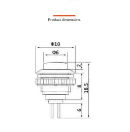 5pcs DS-101 8mm on/Off Push Button Switch Mini Lockless Momentary ON OFF Push Button Micro Normally Open Switch
