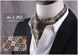 Men's Vintage Paisley Wedding Formal Cravat Ascot Scrunch Self British Style Gentleman Polyester Silk Casual Dot Plaid Scarf Tie