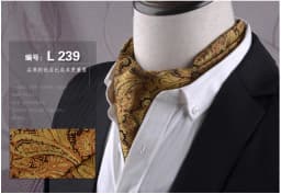 Men's Vintage Paisley Wedding Formal Cravat Ascot Scrunch Self British Style Gentleman Polyester Silk Casual Dot Plaid Scarf Tie