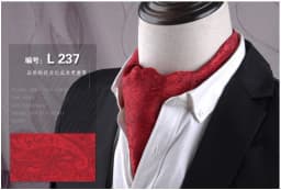 Men's Vintage Paisley Wedding Formal Cravat Ascot Scrunch Self British Style Gentleman Polyester Silk Casual Dot Plaid Scarf Tie