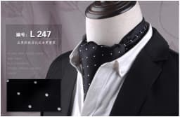 Men's Vintage Paisley Wedding Formal Cravat Ascot Scrunch Self British Style Gentleman Polyester Silk Casual Dot Plaid Scarf Tie