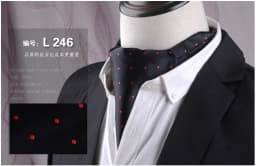 Men's Vintage Paisley Wedding Formal Cravat Ascot Scrunch Self British Style Gentleman Polyester Silk Casual Dot Plaid Scarf Tie