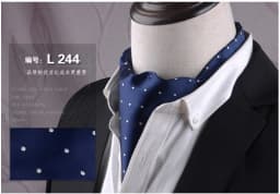 Men's Vintage Paisley Wedding Formal Cravat Ascot Scrunch Self British Style Gentleman Polyester Silk Casual Dot Plaid Scarf Tie