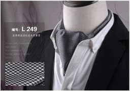 Men's Vintage Paisley Wedding Formal Cravat Ascot Scrunch Self British Style Gentleman Polyester Silk Casual Dot Plaid Scarf Tie
