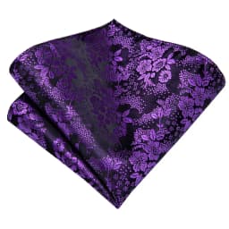 Hi-Tie Designer Purple Floral Striped Paisley Wedding Tie for Men Handky Cufflink Gift Men Tie Party Business Dropshipping