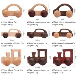 1Pcs Baby Wooden Toys Beech Wood Van Blocks Cartoon Car Montessori Educational Toys Boy Girl Baby 0-12 Months Toys Newborn Gifts
