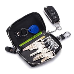 Genuine Leather Keychain Men Women Key Holder Organizer Pouch Cow Split Car Key Wallet Housekeeper Key Case Mini Card Bag