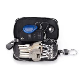 Genuine Leather Keychain Men Women Key Holder Organizer Pouch Cow Split Car Key Wallet Housekeeper Key Case Mini Card Bag