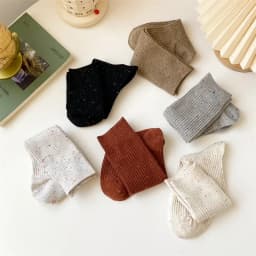Women's Long Socks High Quality Autumn Winter Warm Thick Middle Tube Candy Color Korean Style Trend Elegant Pile Socks For Women