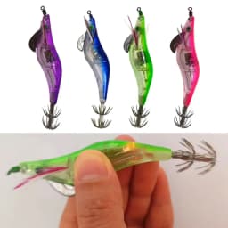 2--4Pcs LED Fishing Lure Flash Light 10cm Luminous Squid Jig Shrimp Bait fish Bait Hook Fishing Tackle Tool Accessories