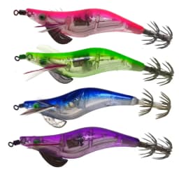 2--4Pcs LED Fishing Lure Flash Light 10cm Luminous Squid Jig Shrimp Bait fish Bait Hook Fishing Tackle Tool Accessories