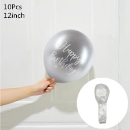 10Pcs 12inch Happy Birthday Balloon Decor Rose Gold Chrome Metallic Latex Balloons For Kids 1st 30th Birthday Party Metal Globos