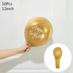 10Pcs 12inch Happy Birthday Balloon Decor Rose Gold Chrome Metallic Latex Balloons For Kids 1st 30th Birthday Party Metal Globos
