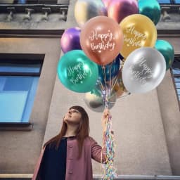 10Pcs 12inch Happy Birthday Balloon Decor Rose Gold Chrome Metallic Latex Balloons For Kids 1st 30th Birthday Party Metal Globos