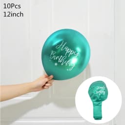10Pcs 12inch Happy Birthday Balloon Decor Rose Gold Chrome Metallic Latex Balloons For Kids 1st 30th Birthday Party Metal Globos