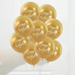 10Pcs 12inch Happy Birthday Balloon Decor Rose Gold Chrome Metallic Latex Balloons For Kids 1st 30th Birthday Party Metal Globos