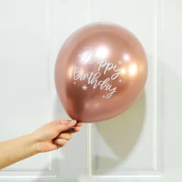 10Pcs 12inch Happy Birthday Balloon Decor Rose Gold Chrome Metallic Latex Balloons For Kids 1st 30th Birthday Party Metal Globos