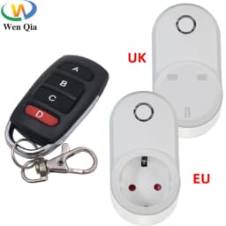 Wireless Remote Control Socket AC 220V 15A 433MHz Universal EU UK Wall Programmable Electrical Plug Outlet For Smart Home LED