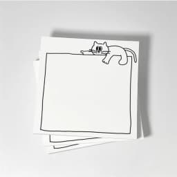 Simple Drawing Cute Cat Dialog Box Memo Pad Ins Mini Notebook Stationery Office Notes Message Paper School Supplies 50 Sheets