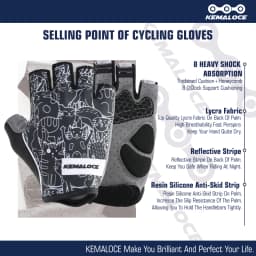 KEMALOCE Cycling Gloves Men Women Road Racing Half Finger Summer Mittens Non-Slip Reflective Outdoor Sport Adult MTB Bike Glove