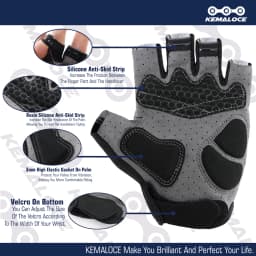 KEMALOCE Cycling Gloves Men Women Road Racing Half Finger Summer Mittens Non-Slip Reflective Outdoor Sport Adult MTB Bike Glove