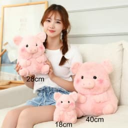18-40cm Ball Shape Animals Stuffed Cartoon Bunny Pink Pig Monkey Elephant Penguin Hug Cuddly Plushies Toys Ferry Plush Soft Doll