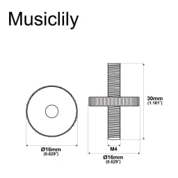Musiclily Pro Metric Sized ABR-1 Style Tune-o-matic Bridge M4 Mounting Post and Thumbwheel Set for Epiphone LP Guitar (Set of 2)