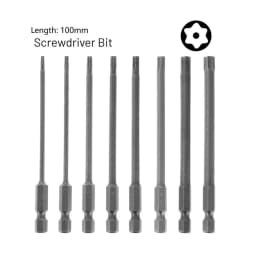 1Pcs 1/4" Hex Magnetic Torx Screwdriver Bit 100mm T8/T10/T15/T20/T25/T27/T30/T40 S2 Alloy Steel Electric Screwdriver Bits