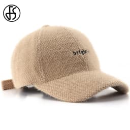 FS Khaki White Letter Winter Baseball Cap For Men Luxury Brand Women Cashmere Hat Autumn Travel Trucker Caps Gorras Hombre 2026