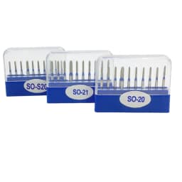 10Pcs/set Dental Diamond Burs Drills High Speed Handpiece Polishing Smoothing Diamond Burs SO-20 SO-21 SO-S20