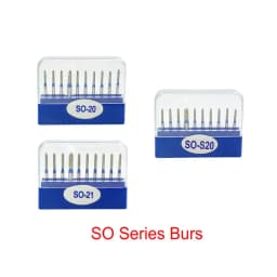10Pcs/set Dental Diamond Burs Drills High Speed Handpiece Polishing Smoothing Diamond Burs SO-20 SO-21 SO-S20