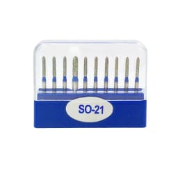 10Pcs/set Dental Diamond Burs Drills High Speed Handpiece Polishing Smoothing Diamond Burs SO-20 SO-21 SO-S20