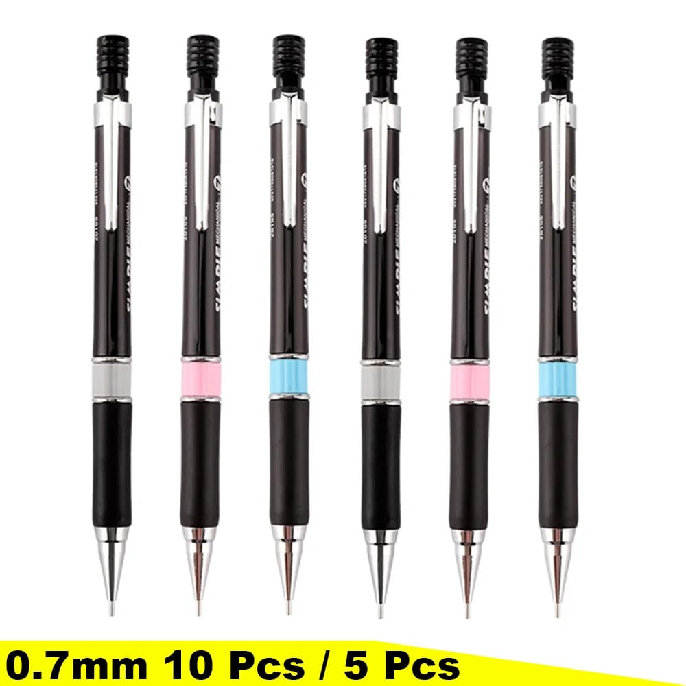 10 Pcs Student mechanical pencil press type 0.5/0.7mm write comics hand-painted with eraser drawing art painting HB pencil