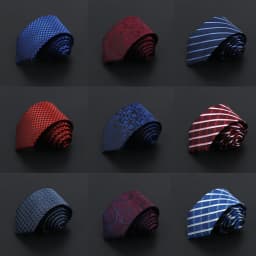 New Men's Ties Solid Color 7cm Jacquard Luxury Necktie Accessories Simplicity For Daily Wear Cravat Wedding Party Gift For Man